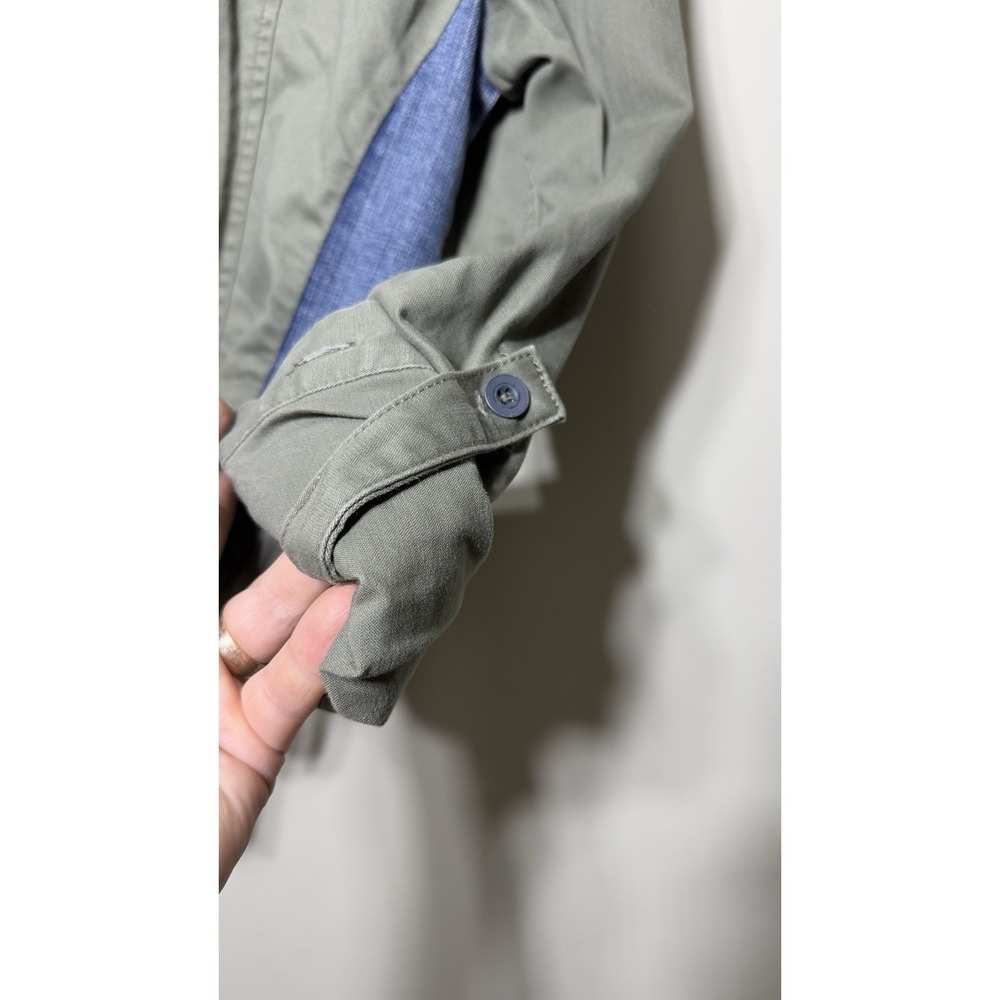 Pilcro and the Letterpress Denim Utility Jacket Woman M Mixed Media Military GRE - Picture 4 of 9